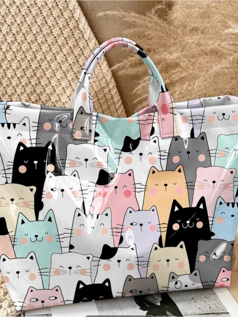 CATS, CATS AND MORE CATS! PVC Tote Bag ~by GECKO